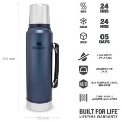 Stanley Classic Vakuum-Flasche 1 L - Insulated Bottle -Camping Discount Store stanley classic vakuum flasche 1 l insulated bottle detail 4
