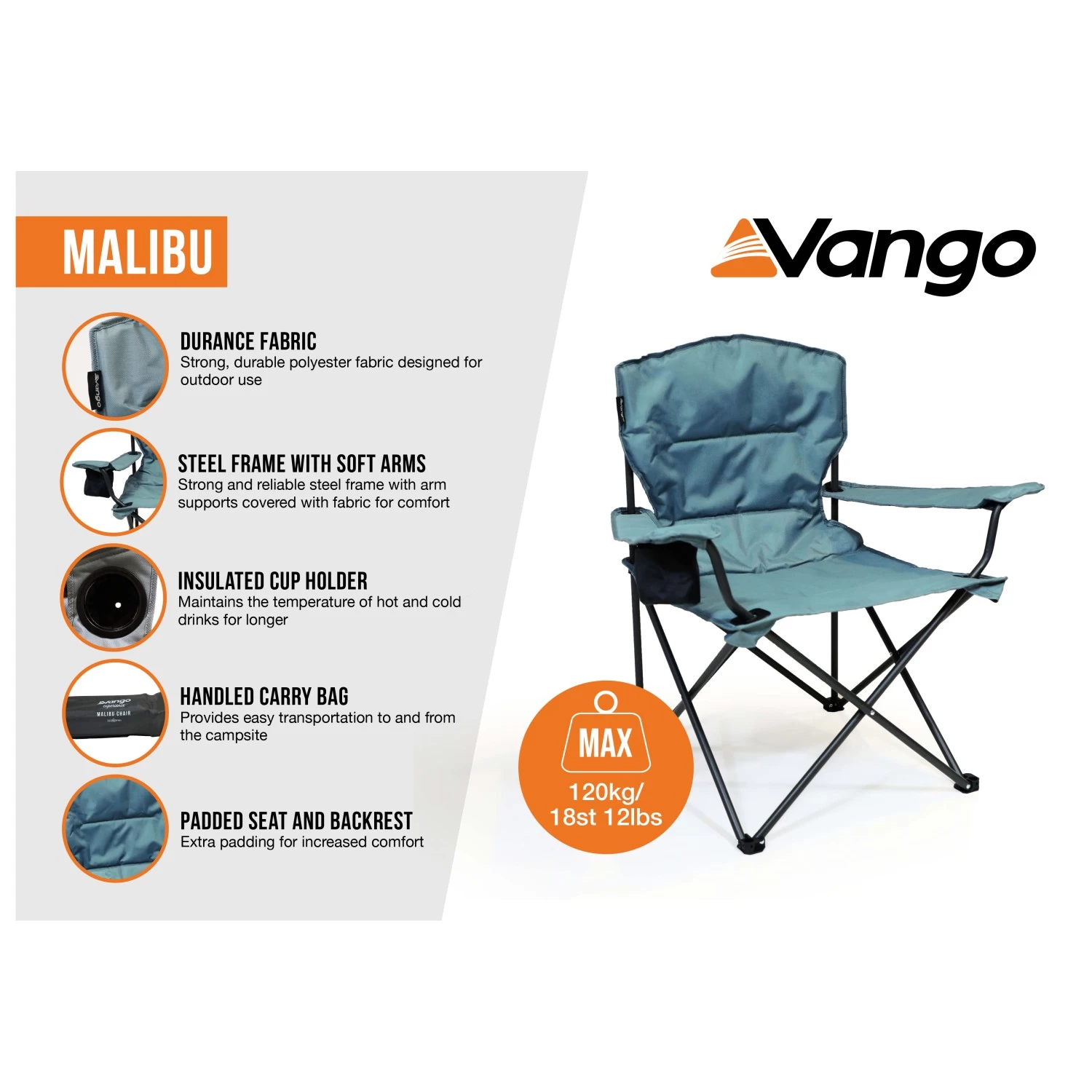 Vango Malibu - Camping Chair 4 Vango Malibu - Camping Chair - Image 2