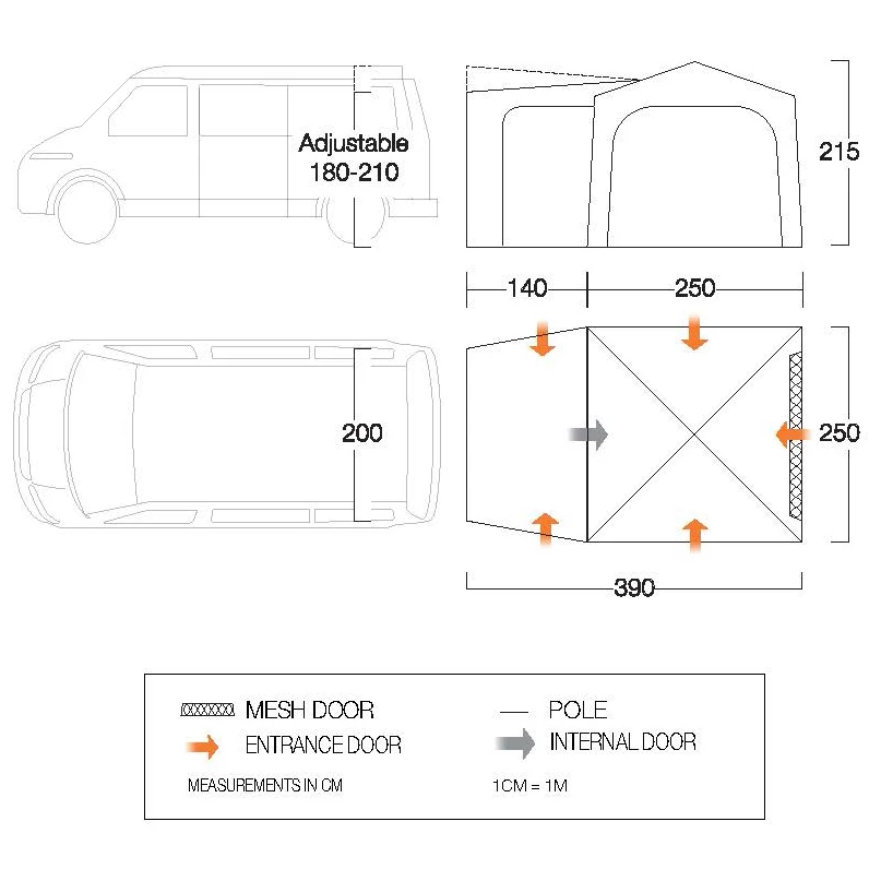 Vango Tailgate Hub Low - Motorhome Awning 4 Vango Tailgate Hub Low - Motorhome Awning - Image 2