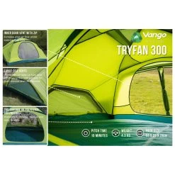 Vango Tryfan 300 - 3-person Tent -Camping Discount Store vango tryfan 300 3 person tent bf detail 3