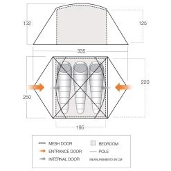 Vango Tryfan 300 - 3-person Tent -Camping Discount Store vango tryfan 300 3 person tent bf detail 7